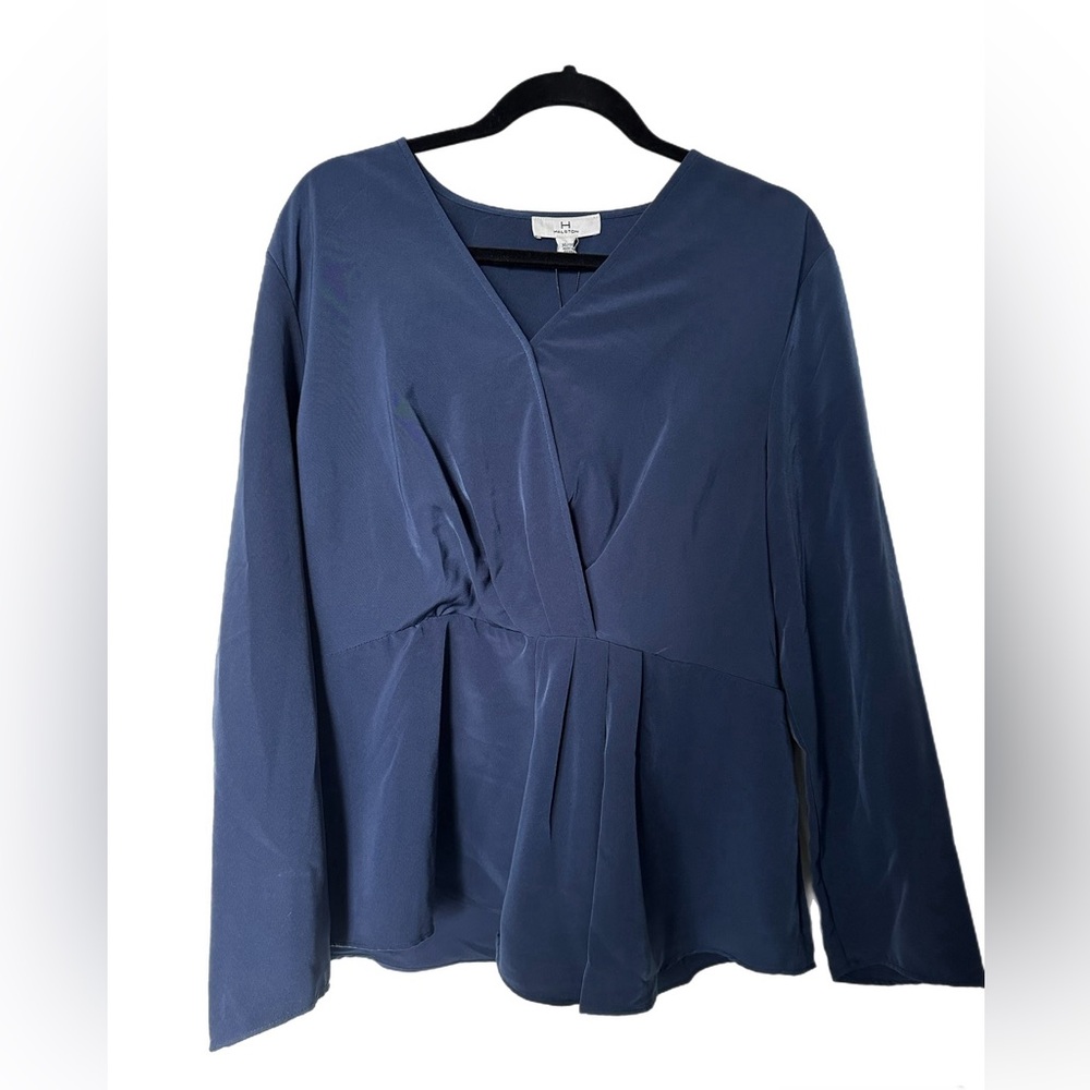 HALSTON Navy Blue Blouse